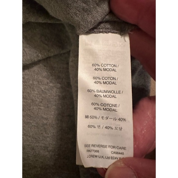 J. Crew Women's Short Sleeve Geometric Cotton Modal Pullover Tee Size S Gray - Picture 7 of 7